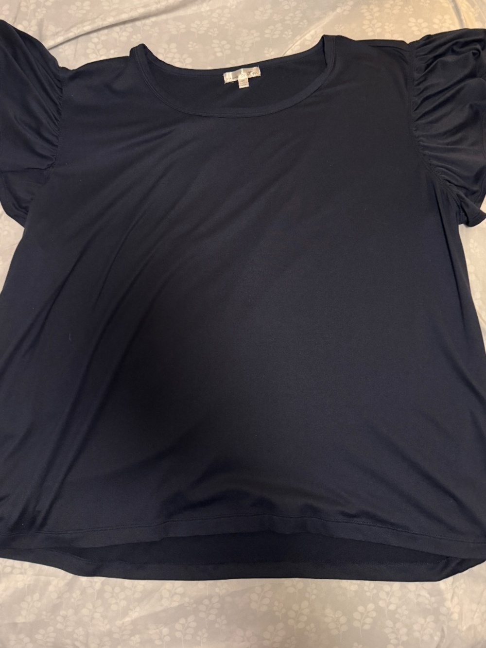 Nine Britton Black Flutter Sleeve Blouse - 3X